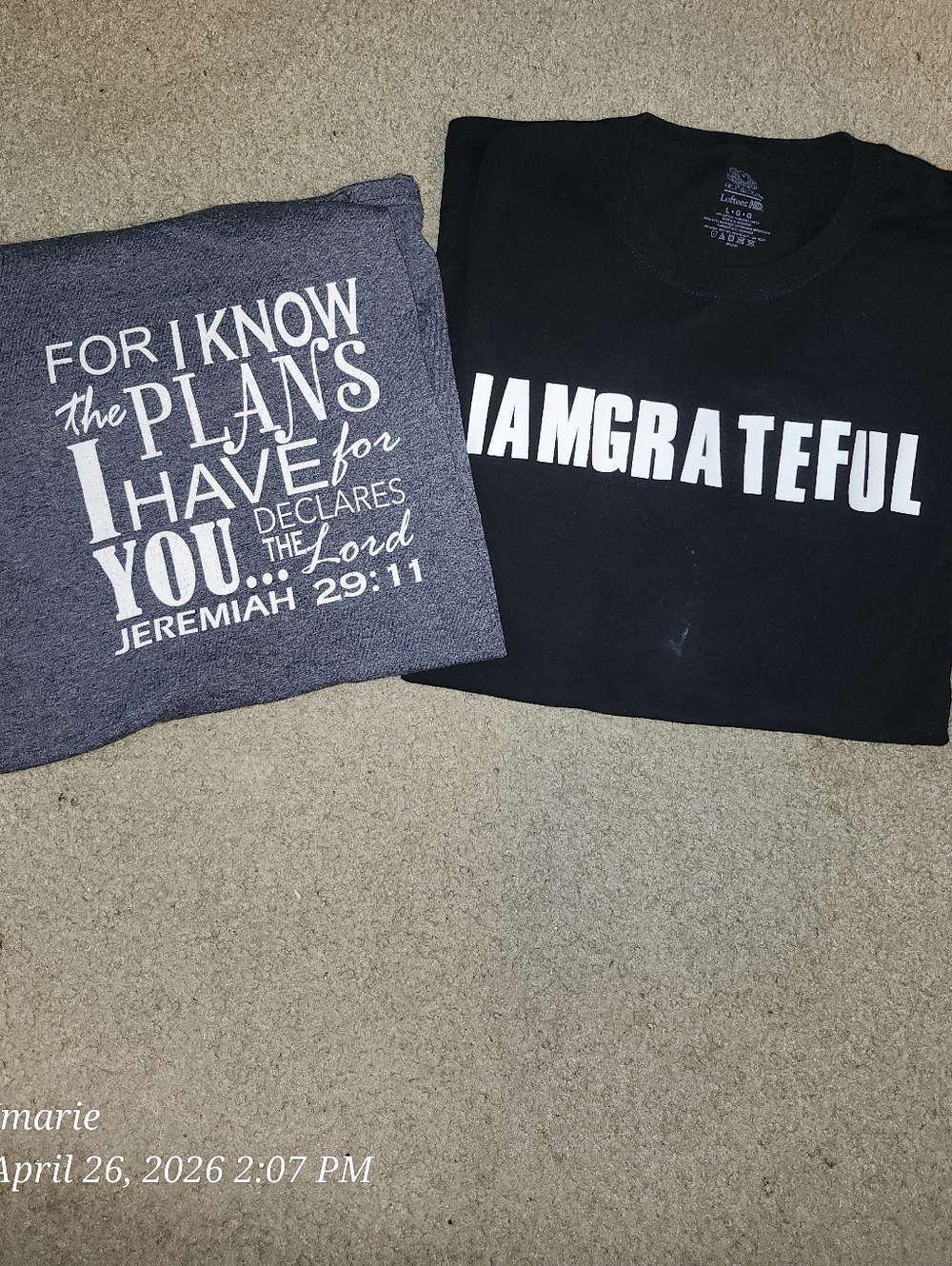 2 faith-based T-shirt lot.